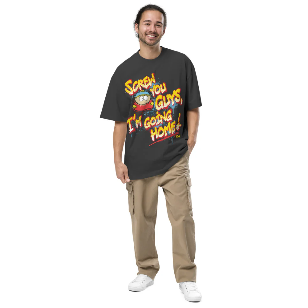 South Park Cartman Screw You Guys Graffiti Oversized T-Shirt - Image 8