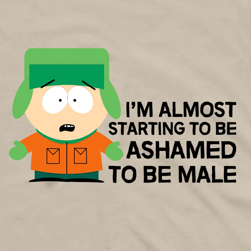 South Park Kyle Ashamed To Be Male Adult Short Sleeve T-Shirt - Image 3