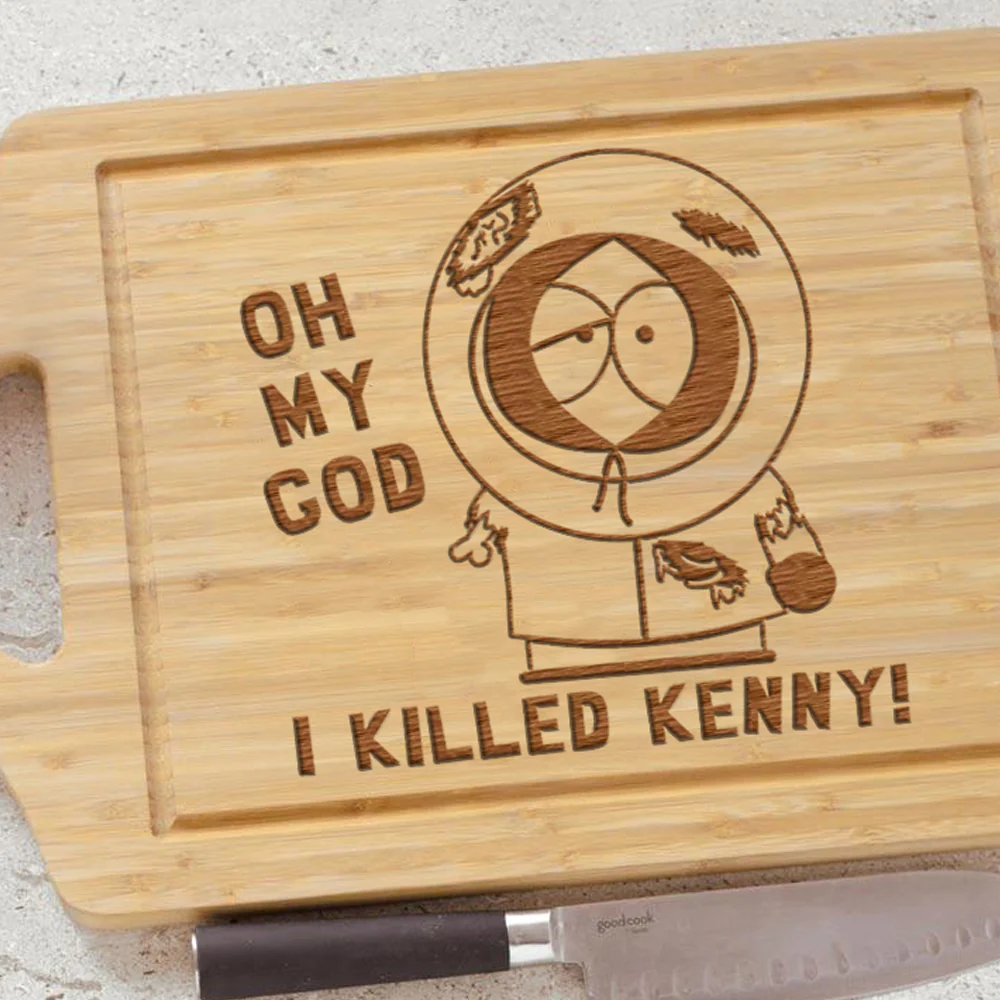 South Park Oh My God I Killed Kenny Laser Engraved Cutting Board - Image 3